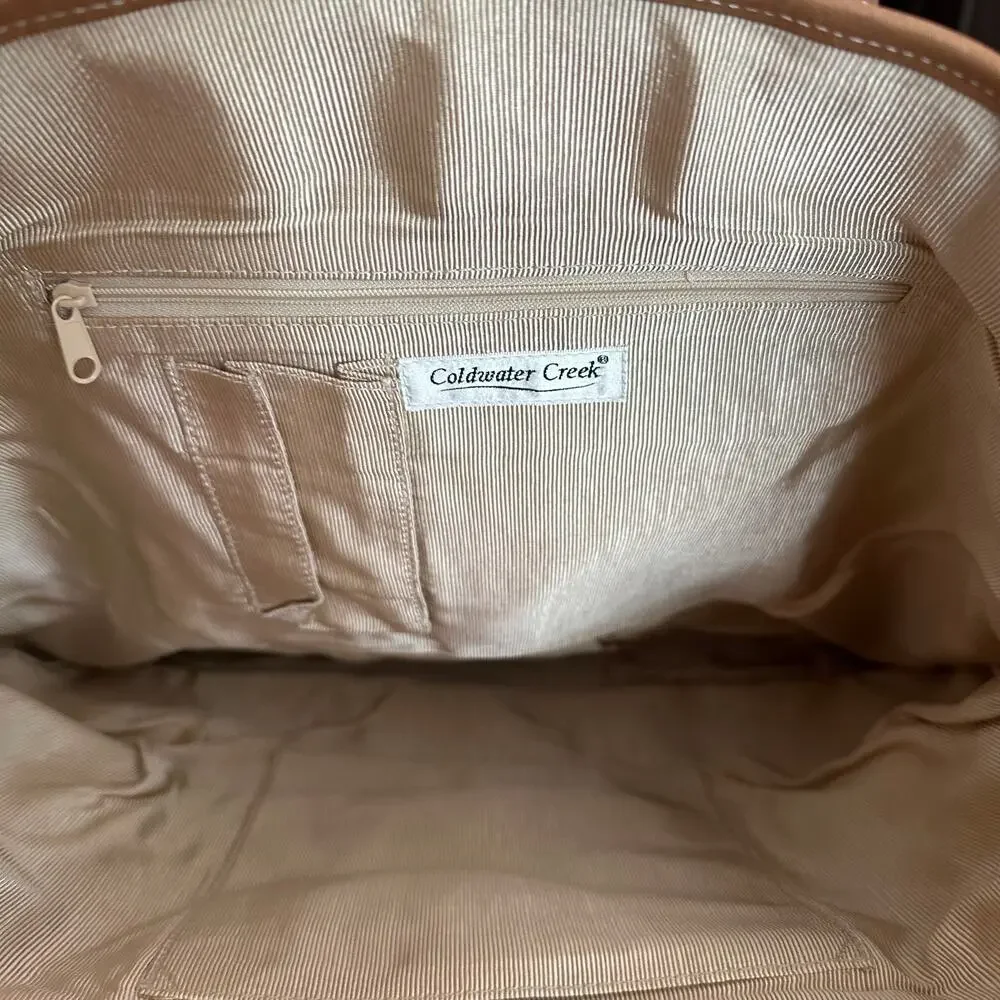 Coldwater Creek vintage NWT floral sueade and leather tote